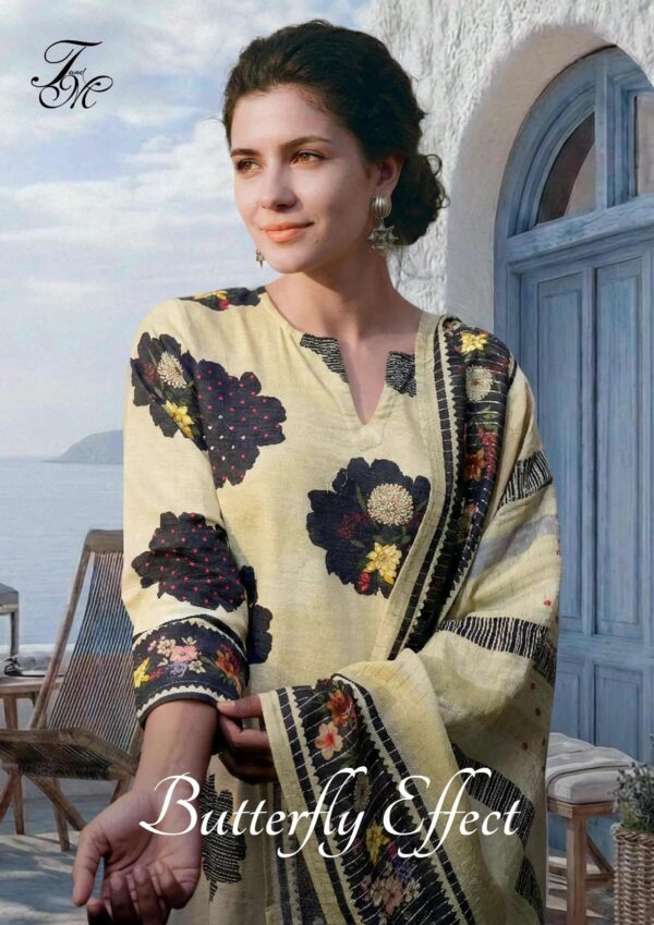 My Fashion Road T And M Designer Butterfly Effect Pure Linen Fancy Ladies Dress | 1401