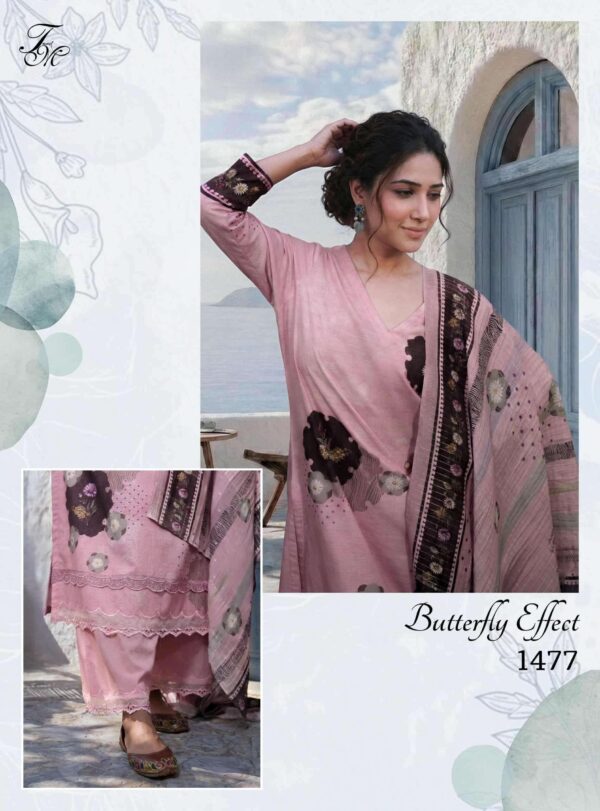 My Fashion Road T And M Designer Butterfly Effect Pure Linen Fancy Ladies Dress | 1477