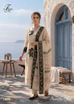 My Fashion Road T And M Designer Butterfly Effect Pure Linen Fancy Ladies Dress | 1418