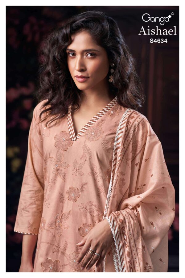 My Fashion Road Ganga Fashion Aishael Premium Wear Cotton Dress | S4634 – C
