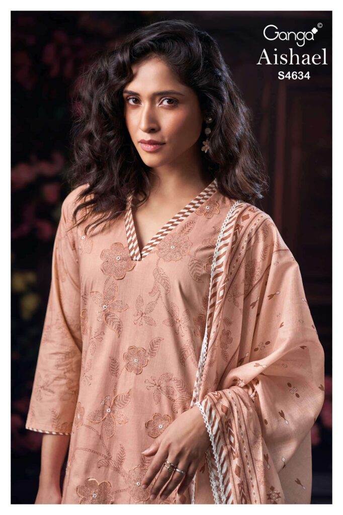 My Fashion Road Ganga Fashion Aishael Premium Wear Cotton Dress | S4634 – C