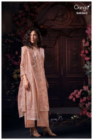 My Fashion Road Ganga Fashion Aishael Premium Wear Cotton Dress | S4634 – C