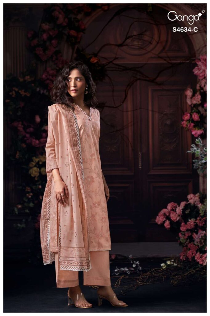 My Fashion Road Ganga Fashion Aishael Premium Wear Cotton Dress | S4634 – C