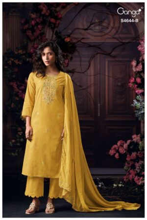 My Fashion Road Ganga Fashion Coresa Unstitch Premium Designs Suit | S4644 – B