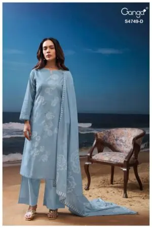 My Fashion Road Ganga Fashion Dakshii Premium Cotton Fancy Suit | S4749 – D