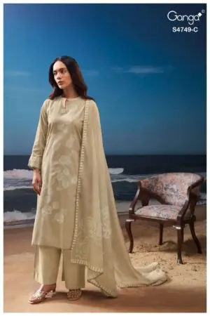 My Fashion Road Ganga Fashion Dakshii Premium Cotton Fancy Suit | S4749 – C