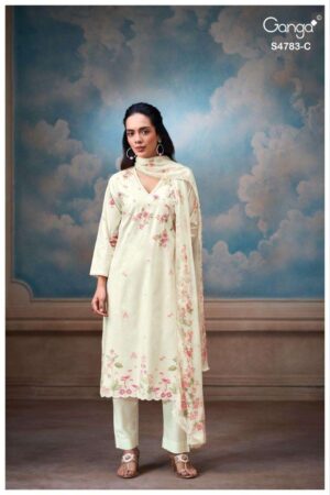 My Fashion Road Ganga Fashion Fariyal Exclusive Designs Cotton Suit | S4783 – C