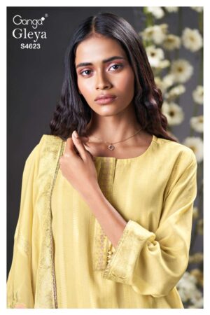 My Fashion Road Ganga Fashion Gleya Designer Chanderi Jacquard Suit | S4623