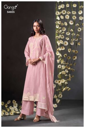 My Fashion Road Ganga Fashion Iriah Fancy Jacquard Style Designer Suit | S4655