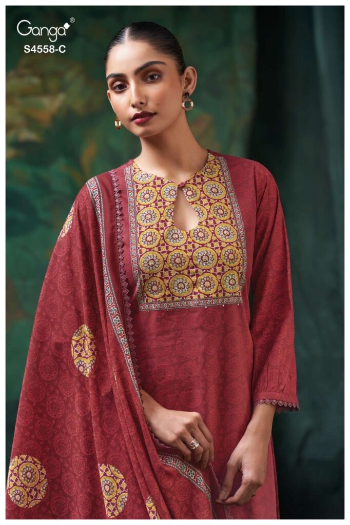 My Fashion Road Ganga Fashion Mihira Premium Wear Cotton Dress | S4558 – C