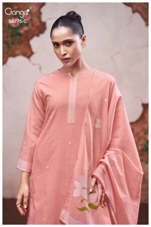 My Fashion Road Ganga Fashion Piyanshi Fancy Cotton Jacquard Dress | S4775 – C
