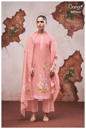My Fashion Road Ganga Fashion Piyanshi Fancy Cotton Jacquard Dress | S4775 – C