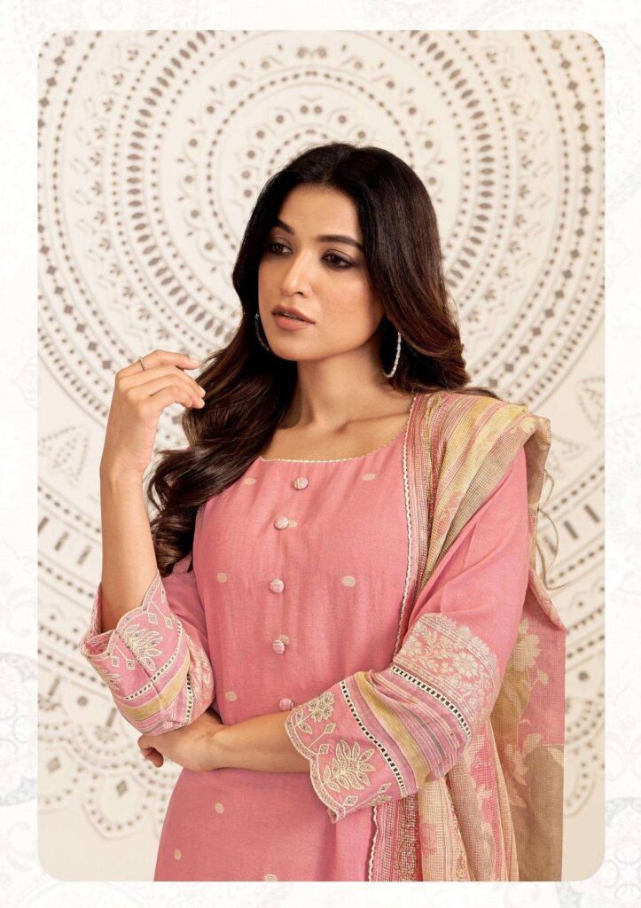 My Fashion Road Jay Vijay Mahika Pure Linen Jacquard Designer Suit | 10885