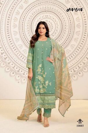 My Fashion Road Jay Vijay Mahika Pure Linen Jacquard Designer Suit | 10882