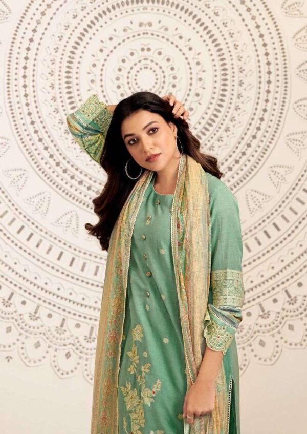 My Fashion Road Jay Vijay Mahika Pure Linen Jacquard Designer Suit | 10882