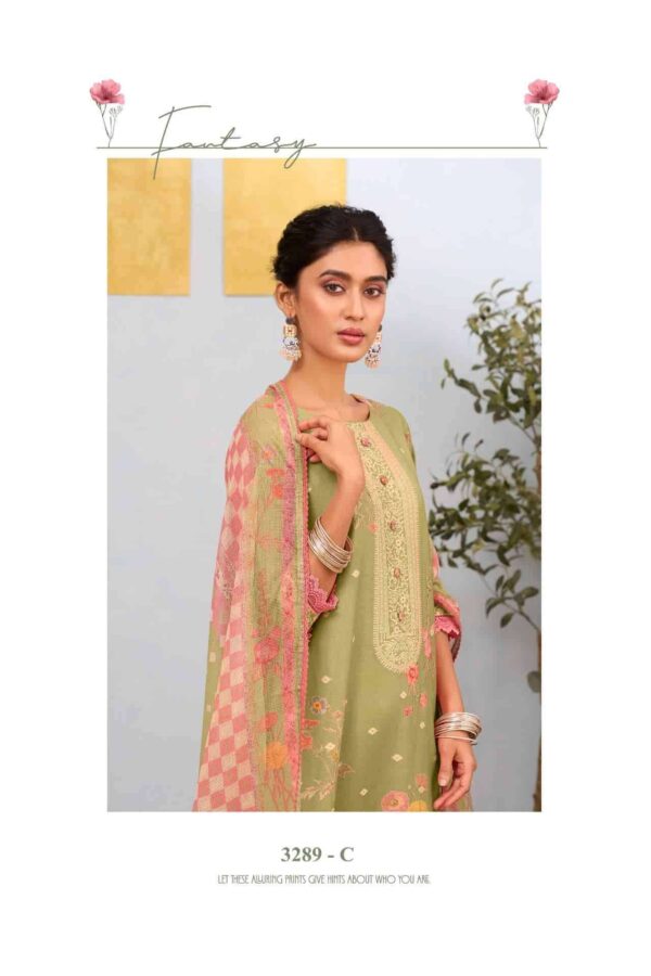 My Fashion Road Jay Vijay Ruzain Pure Linen Jacquard Designer Suit | 3289 – C