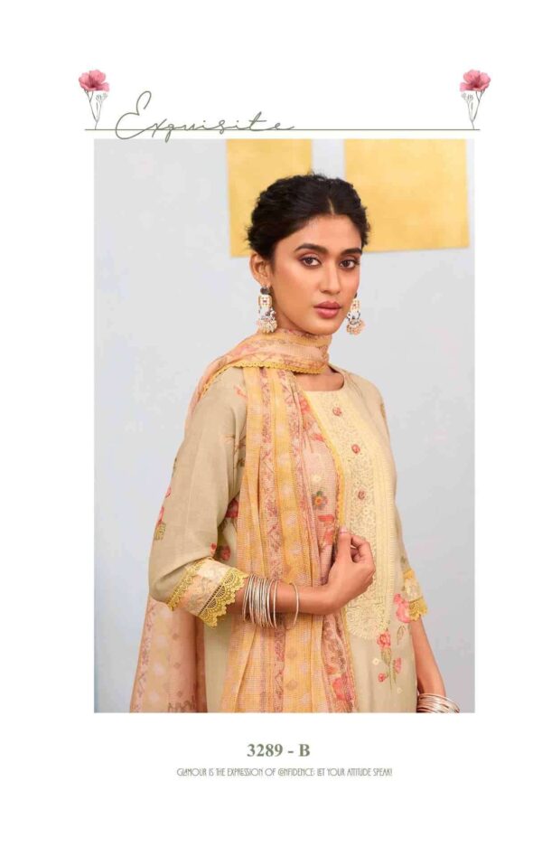 My Fashion Road Jay Vijay Ruzain Pure Linen Jacquard Designer Suit | 3289 – B