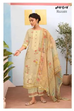 My Fashion Road Jay Vijay Ruzain Pure Linen Jacquard Designer Suit | 3289 – B