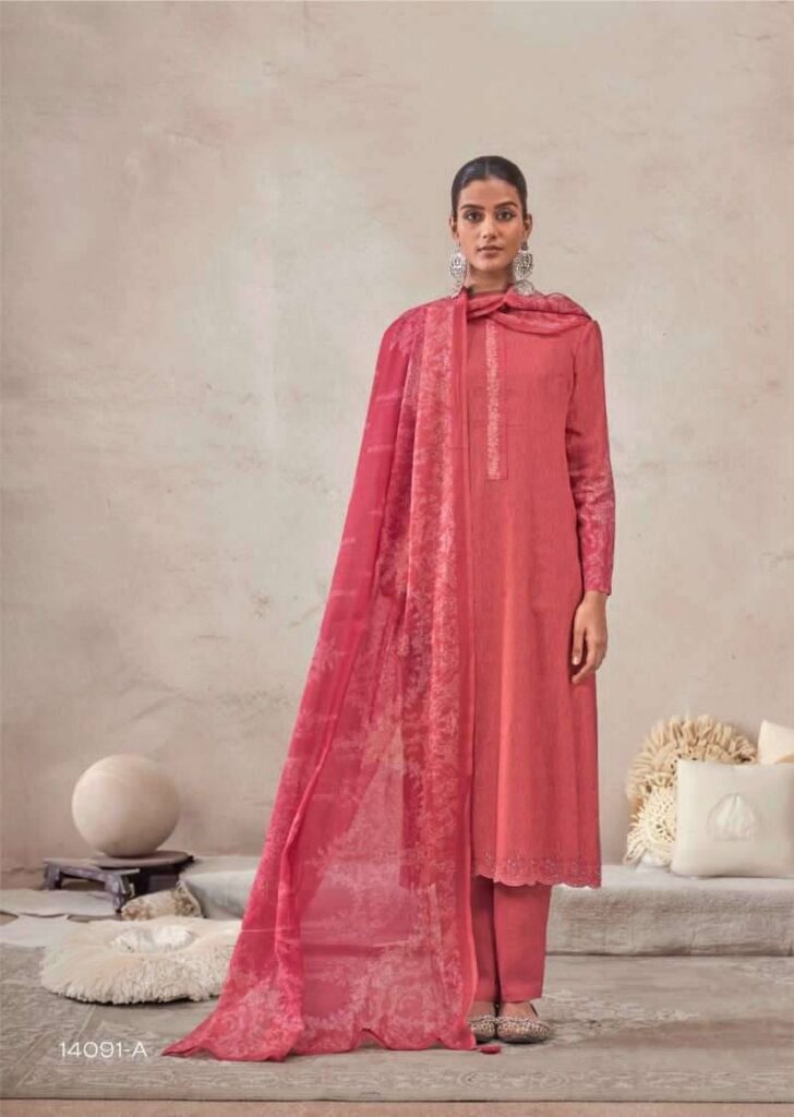 My Fashion Road Omtex Raahaa Premium Wear Lawn Cotton Suit | 14091 – A