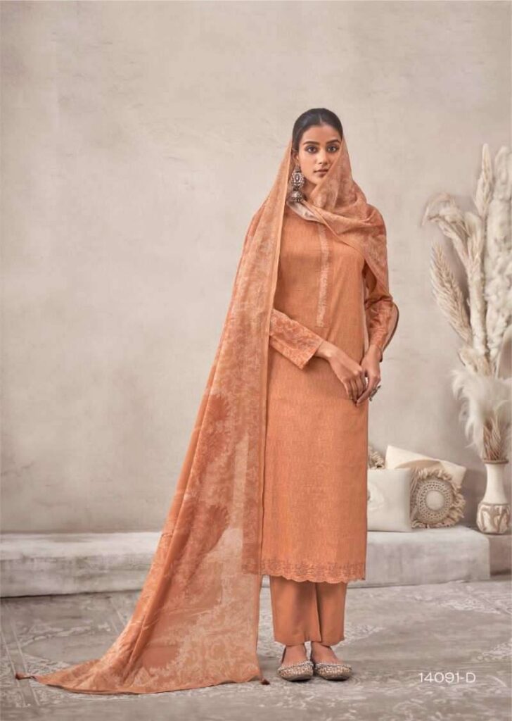 My Fashion Road Omtex Raahaa Premium Wear Lawn Cotton Suit | 14091 – D