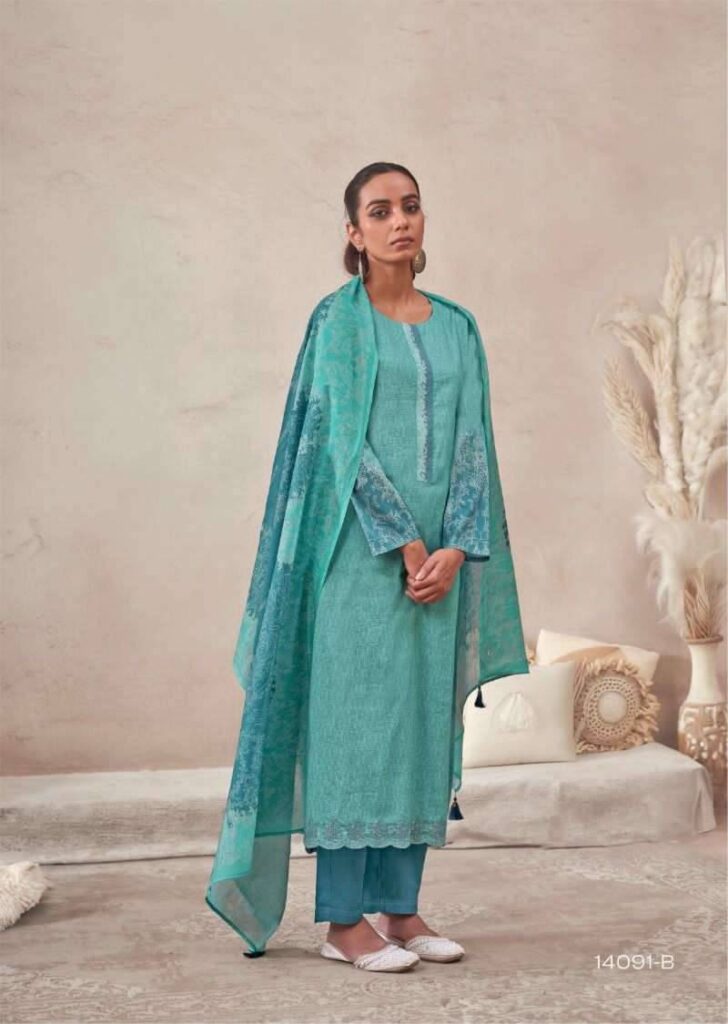 My Fashion Road Omtex Raahaa Premium Wear Lawn Cotton Suit | 14091 – B