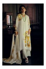 My Fashion Road Varsha Ivory Gold Digital Printed Muslin Dress | IG – 03