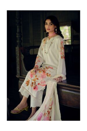 My Fashion Road Varsha Ivory Gold Digital Printed Muslin Dress | IG – 01