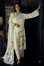 My Fashion Road Varsha Ivory Gold Digital Printed Muslin Dress | IG – 02