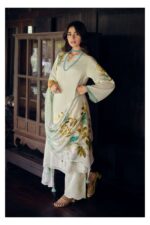 My Fashion Road Varsha Ivory Gold Digital Printed Muslin Dress | IG – 02