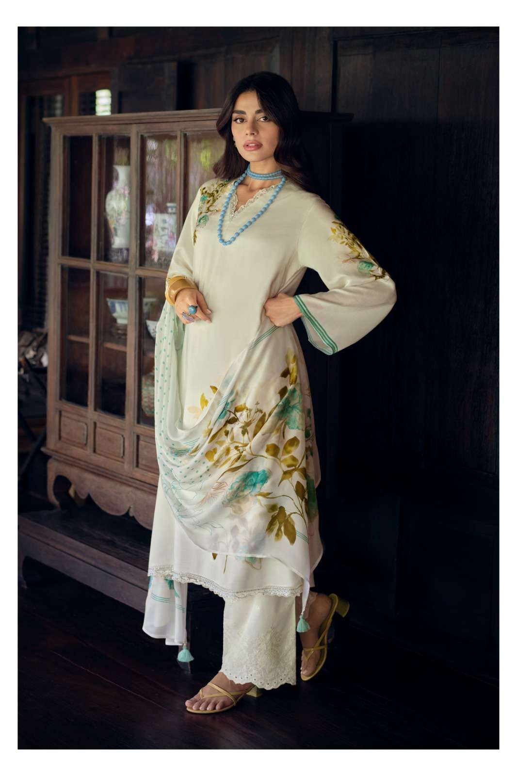 My Fashion Road Varsha Ivory Gold Digital Printed Muslin Dress | IG – 02 My Fashion Road Varsha Ivory Gold Digital Printed Muslin Dress | IG – 02