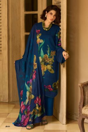 My Fashion Road Varsha Japanese Blossom Vol 2 Fancy Muslin Ladies Suit | JB – 01