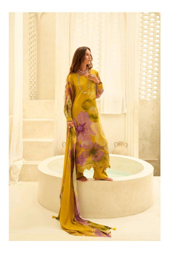 My Fashion Road Varsha Touch Of Gold Exclusive Designs Muslin Suit | TG – 03