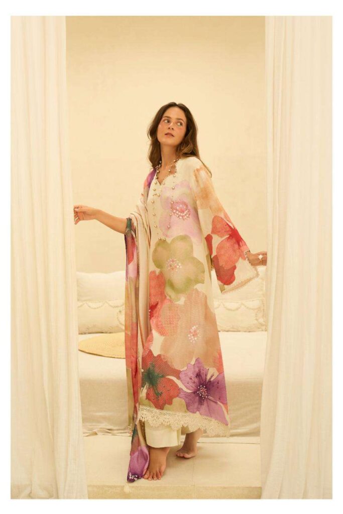 My Fashion Road Varsha Touch Of Gold Exclusive Designs Muslin Suit | TG – 01