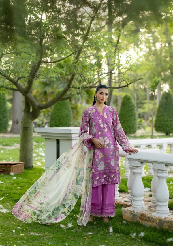 My Fashion Road Elaf Signature Embroidered Lawn with Chiffon Dupatta Vol II ’26 | 7B