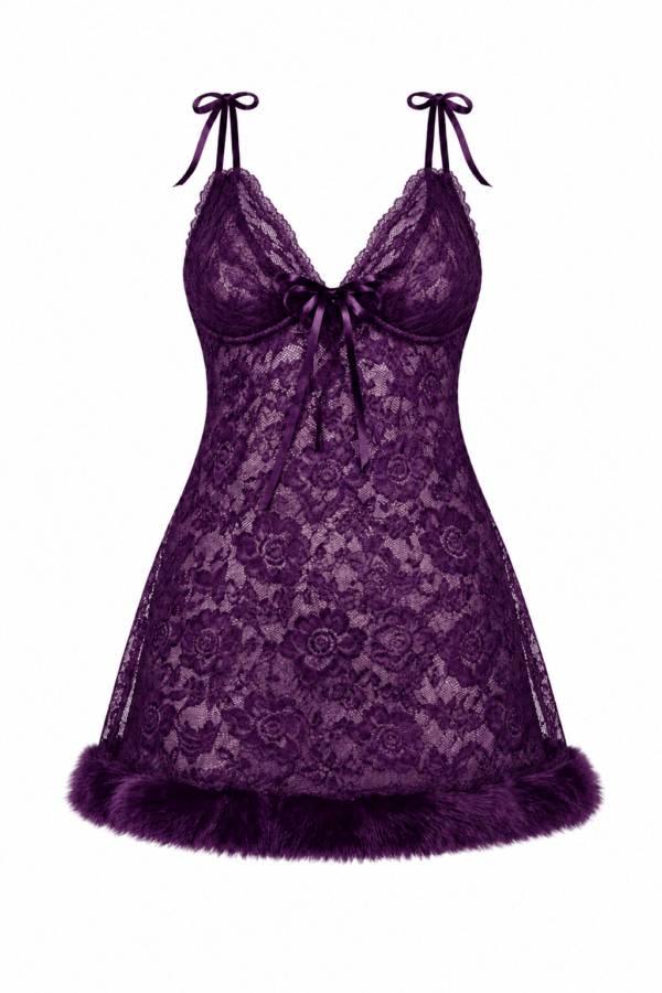 My Fashion Road Zyvera Romantic Net Babydoll Bridal Set- RED | PURPLE | BLACK