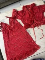 My Fashion Road Zyvera Romantic Net Babydoll Bridal Set- RED | PURPLE | BLACK