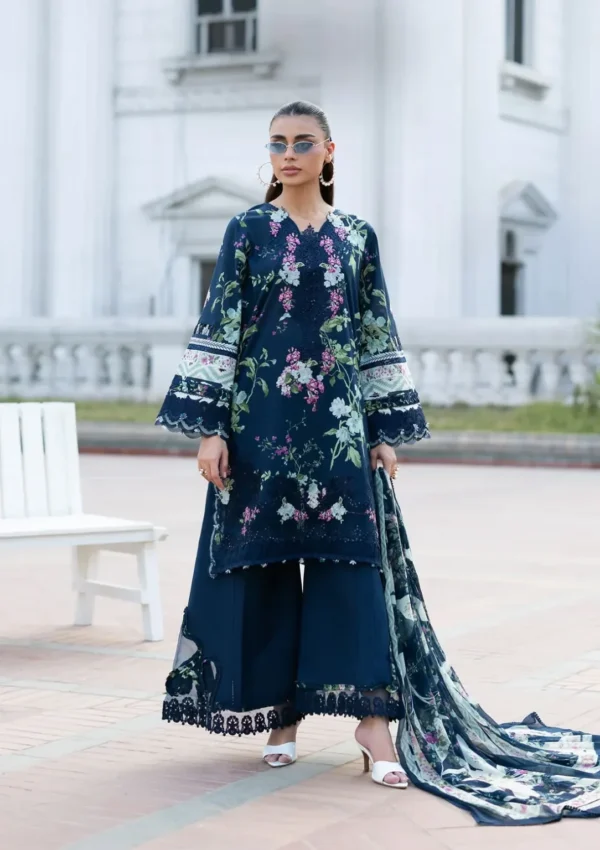 My Fashion Road Elaf Signature Embroidered Lawn with Chiffon Dupatta Vol II ’26 | 3A