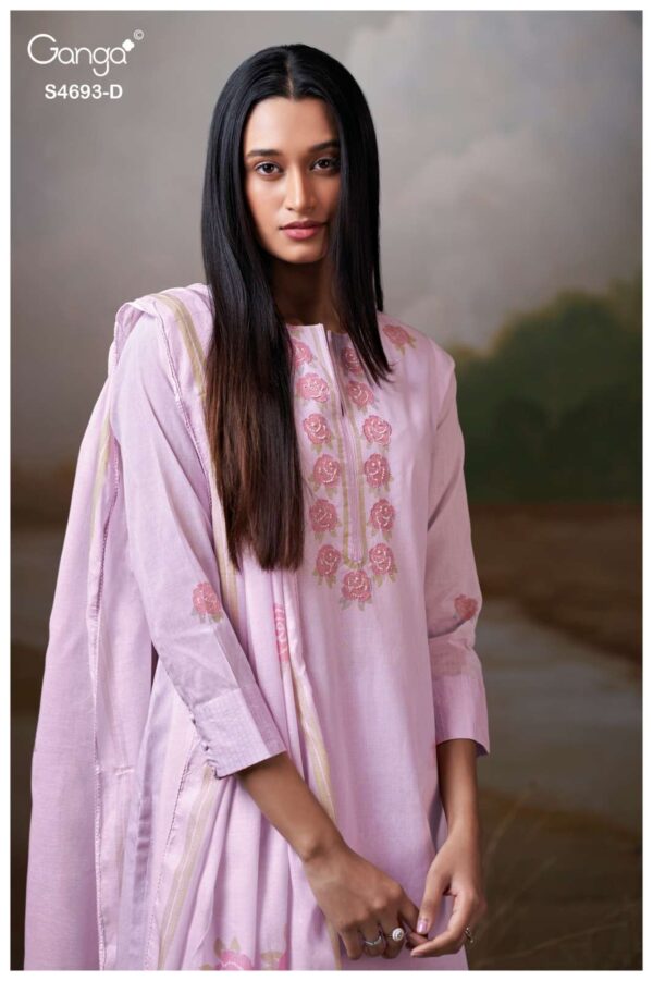 My Fashion Road Ganga Fashion Alessia Pure Organdy Fancy Suit | S4693 – D