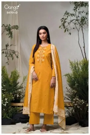 My Fashion Road Ganga Fashion Fariyra Premium Cotton Jacquard Suit | S4701 – D