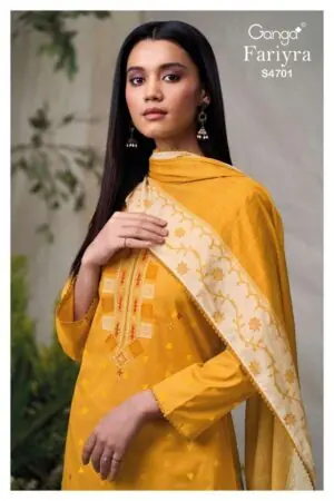 My Fashion Road Ganga Fashion Fariyra Premium Cotton Jacquard Suit | S4701 – D