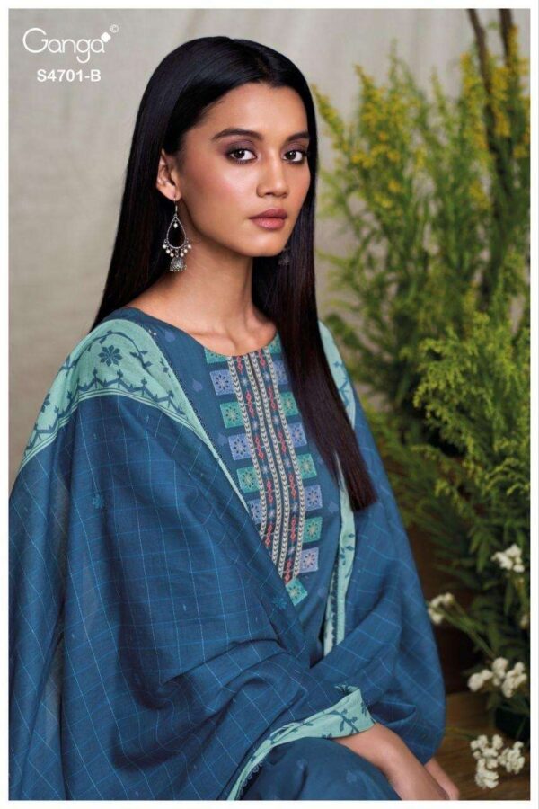 My Fashion Road Ganga Fashion Fariyra Premium Cotton Jacquard Suit | S4701 – B