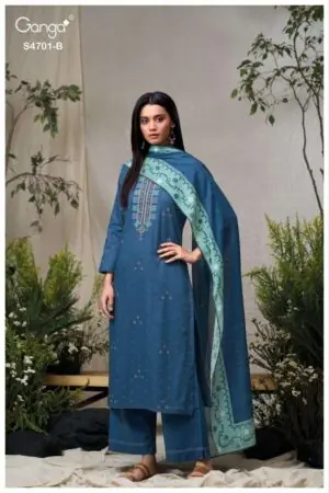 My Fashion Road Ganga Fashion Fariyra Premium Cotton Jacquard Suit | S4701 – B