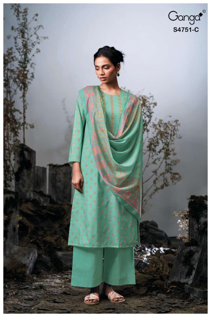 My Fashion Road Ganga Fashion Jashvi Printed Cotton Salwar Kameez | S4751 – C