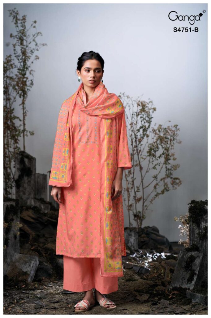 My Fashion Road Ganga Fashion Jashvi Printed Cotton Salwar Kameez | S4751 – B