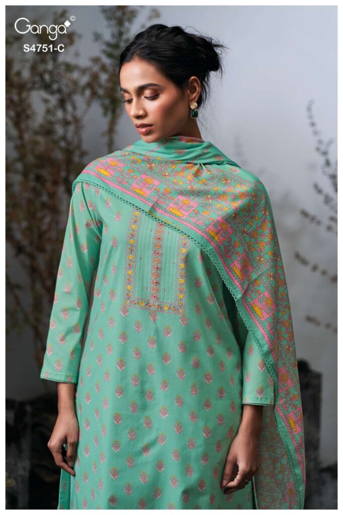 My Fashion Road Ganga Fashion Jashvi Printed Cotton Salwar Kameez | S4751 – C
