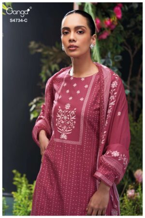 My Fashion Road Ganga Fashion Jivanshi Fancy Handwork Cotton Dress | S4734 – C