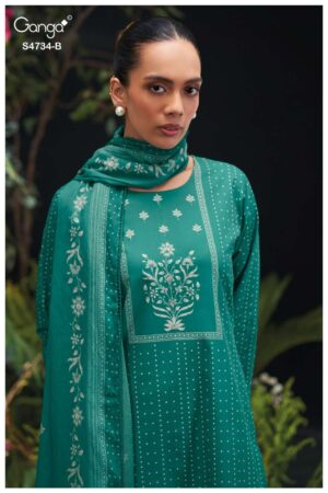 My Fashion Road Ganga Fashion Jivanshi Fancy Handwork Cotton Dress | S4734 – B