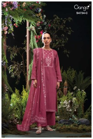 My Fashion Road Ganga Fashion Jivanshi Fancy Handwork Cotton Dress | S4734 – C