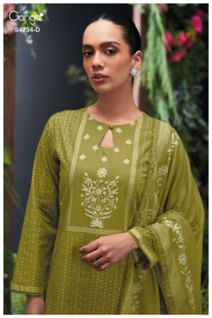 My Fashion Road Ganga Fashion Jivanshi Fancy Handwork Cotton Dress | S4734 – D