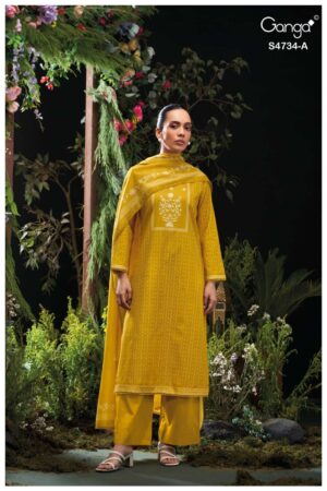 My Fashion Road Ganga Fashion Jivanshi Fancy Handwork Cotton Dress | S4734 – A